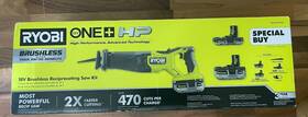 Pblrs02k3sb Ryobi One Hp 18v Brushless Cordless Reciprocating Saw Kit With 3 Batteries New