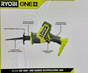 Pcl510b Ryobi New One 18v One-handed Reciprocating Saw Tool Only