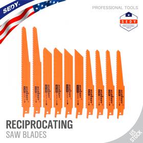 Ref97262 Sedy Reciprocating Saw Blades 10pc Set Electric Metal Wood Pruning 1/2 Inch Plastic
