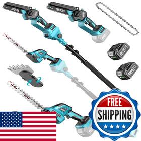 B0fl6xgjlx Seesii 6-in-1 Cordless Pole Saw Hedge Trimmer Combo Electric Mini Chainsaw 24.0