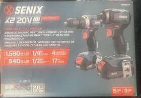 A20vi4 Senix Drill/ Impact Driver Combo Set With Charger And Batteries