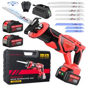 Soarfly 6a207be7fffcbdc4ed8e34ee Cordless Reciprocating Saw 21v Brushless Motor With 2x4.0ah Batteries 3500 Spm