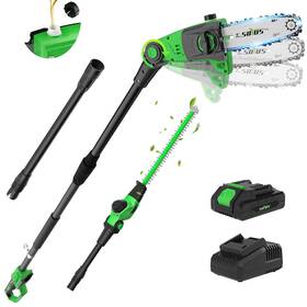 Soyus B0csd7wy4w Pole Saw 8-inch Cordless And 18-inch Hedge Trimmer 2-in-1 15-foot