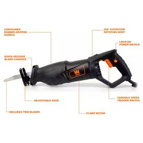 Wen 313111424451 10 Amp 8-position Variable Speed Reciprocating Saw