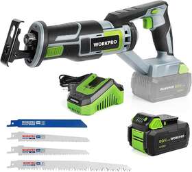 W125050a Workpro Cordless Reciprocating Saw - Silver/green