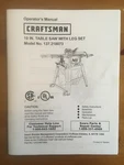 Craftsman 10 Table Saw Model 137.218073 Operating Instructions & Parts Manual. Fixed Price $19.95.