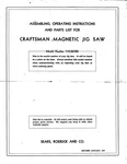 1947 Craftsman 110.26320 Magnetic Jig Saw Instructions. Fixed Price $20.24.