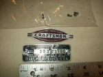 Name & Model Plates Mounting Brads For 9" Sears Craftsman Wood Lathe 103.23180. Fixed Price $22.99.