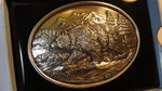 Nocona Oval Antique Scroll Grizzly Bear Buckle Belt 37045. Fixed Price $28.00.