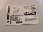 Black & Decker Variable Speed Scroll Saw 7572, 7588 Owner Operators Manual Only. Fixed Price $9.99.