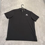 Adidas Club Tennis Polo Mens Large Black Blade Collar Short Sleeve Training Top. Fixed Price $20.44.
