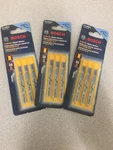 Lot Of 3-BOSCH 2-3/4 In. High Speed Steel U-shank Jig Saw Blade 36 Tpi Pk. Fixed Price $13.83.