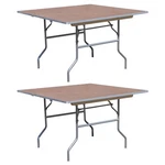 30 Wood Square Folding Table 2 Pack Heavy Duty Party Event Office Reception. Fixed Price $499.99.