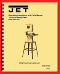 Jet 10" JWBS-10OS Wood Band Saw Owner Operator Service Parts Manual 1624. Fixed Price $20.00.