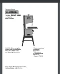 Craftsman Bandsaw 124.32607 Operator's Manual 100 Pages. Fixed Price $21.00.