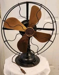 Antique Sears Roebuck "cold Wave" Brass Blade/cage 3 Speed Table Fan Works Great. Fixed Price $300.00.