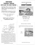 1957 Craftsman 9-3231 Universal Jig For Bench Saws Instructions. Fixed Price $20.24.