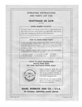 1950'S Craftsman 103.20720 18-INCH Jig Saw Instructions. Fixed Price $20.24.