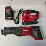 Bauer 20V Jig Saw 1773C-B, Reciprocating 1775C-B, Battery And Charger Lot. Fixed Price $62.95.