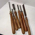 Six Turning Chisels Two Walker Turner One Delta Three Unmarked. Fixed Price $19.50.