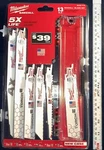 Milwaukee 13PC Sawzall Blade Set 6 5TPI 14TPI 18TPI 24TPI 49-22-1113. Fixed Price $35.95.