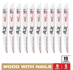 10 Milwaukee 9" Tpi Ax Nail-embedded Wood Cutting Sawzall Blades 48-00-5026. Fixed Price $28.99.