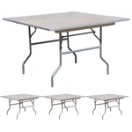 30 Wood Square Folding Table 4 Pack Heavy Duty Party Event Office Reception. Fixed Price $849.99.