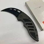 Black Blade Folding Knife W/combo Curved C-035B. Fixed Price $14.99.