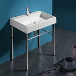 Whitehaus B-U90-DUCG1-A09-1 Large Rectangular Sink Console With Front Towel Bar. Fixed Price $1155.00.