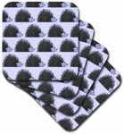 3DROSE Cst 13852 Cute Hedgehog Print Blue Soft Coasters, (set 4). Fixed Price $15.46.