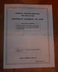 Sears Craftsman Magnetic Jig Saw Owners Manual 110.26320. Fixed Price $14.95.