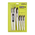 (15-PIECE) Ryobi Reciprocating Saw Blade Set, Universal, Metal Hcs. Fixed Price $34.03.
