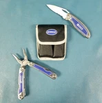Kobalt Set Stainless Steel Folding Blade Knife + Multi-pocket Tool W/case. Fixed Price $29.99.