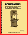 Powermatic PM1800B 18" PM2013B 20" PM2415B 24" Band Saw Service Part Manual 1684. Fixed Price $40.00.