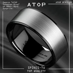 8/6MM Classic Black Silver Brushed Tungsten Ring Men Wedding Band Atop Jewelry. Fixed Price $14.99.