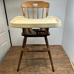 Vintage 1983 Fisher Price Wooden High Chair With Tray Rare Made Usa. Fixed Price $468.75.