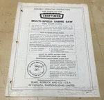 Vintage Sears Craftsman Multi-speed Sabre Saw 315.27721 Operating Instructions. Fixed Price $17.95.