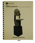 Rockwell Delta 14" Metal Bandsaw 28-300, 28-380 Instruction & Parts Manual #1877. Fixed Price $17.50.