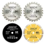 Janchi 4 Pack 1/2 Inch Circular Saw Blade Set Tct Hss Diamond Disc Combo. Fixed Price $21.09.