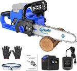 Electric Brushless Cordless Chainsaw 16 Inch Kit, Includes Battery, Tool-free. Fixed Price $97.99.