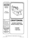 Craftsman 113.236090 Scroll Saw Owners Instruction Manual. Fixed Price $20.24.