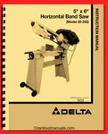 Delta 5" X 6" Horizontal Band Saw 20-330 Instructions Owners & Parts Manual 1433. Fixed Price $25.00.