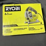 Ryobi JS651L1 6.1A Variable Speed Jig Saw Green Kit With Wrench Bag And 3 Blades. Fixed Price $45.00.