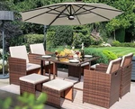 9 Pieces Dining Outdoor Furniture Patio Wicker Rattan Chairs And Tempered Glass. Fixed Price $350.99.