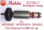 Makita 517411-7 Oem Armature Assy. 115V W/fan For DP4010 HP2050 HP2051/H HP2051F. Fixed Price $49.95.