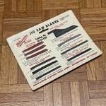Vintage Milwaukee Jig Saw Blades Hardware Store Advertising Card No. 49-22-1160. Fixed Price $115.00.