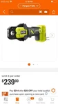 Ryobi 18V One+ Pex Crimp Ring Press Tool P661 New Open Box Free Shipping. Fixed Price $122.50.