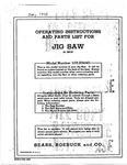 1948 Craftsman 103.23440 24" Walking Beam Jig Saw Instructions. Fixed Price $20.24.