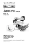 Craftsman 351.224360 Scroll Saw Owners Instruction Manual. Fixed Price $20.24.