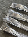 New Lenox Stainless Flatware 4X Cocktail Forks Plume Tip Beaded 18/10. Fixed Price $22.00.